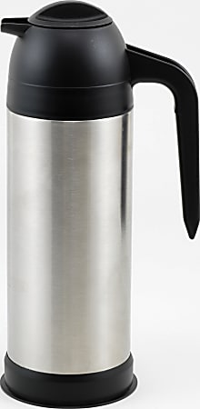 Winco Vacuum Insulated Coffee or Cream Server, 33 oz, Silver