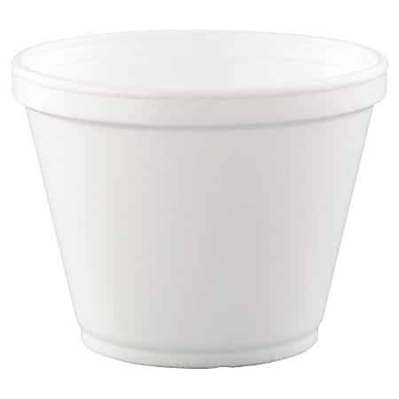 Dart Foam Food Containers, 12 Oz, White, 25 Containers Per Bag, Carton Of 20 Bags