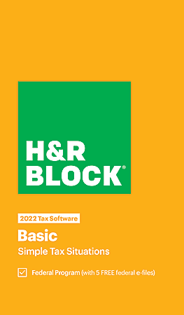 H&amp;R Block Basic 2022 Tax Software, Windows&reg;/Mac, Download