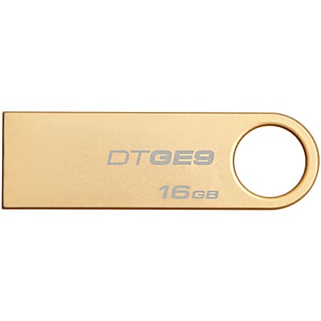 Kingston 16GB USB 2.0 DataTraveler GE9 (Gold Metal casing) - 16 GB - USB 2.0 - Gold - 5 Year Warranty