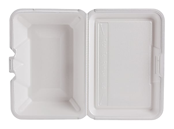 Dart® Foam Hinged Food Containers, 9 5/16"H x 6 7/16"W x 2 15/16"D, Pack Of 200 Containers