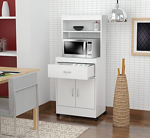 White microwave 2025 stand with storage