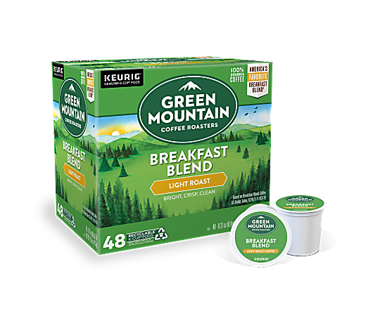 Green Mountain Coffee® Single-Serve Coffee K-Cup®, Breakfast Blend, Carton Of 48
