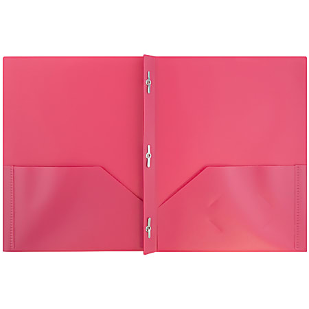 JAM Paper Plastic 2 Pocket POP Folders with Metal Prongs