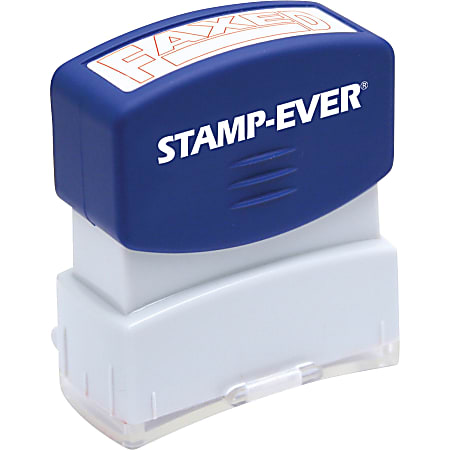 Stamp-Ever Pre-Inked Red Faxed Stamp - Message Stamp - "FAXED" - 0.56" Impression Width x 1.69" Impression Length - 50000 Impression(s) - Red - 1 Each