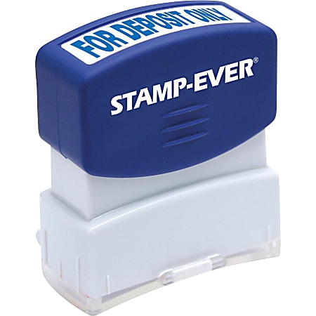Stamp-Ever Pre-inked For Deposit Only Stamp - Message Stamp - "FOR DEPOSIT ONLY" - 0.56" Impression Width x 1.69" Impression Length - 50000 Impression(s) - Blue - 1 Each