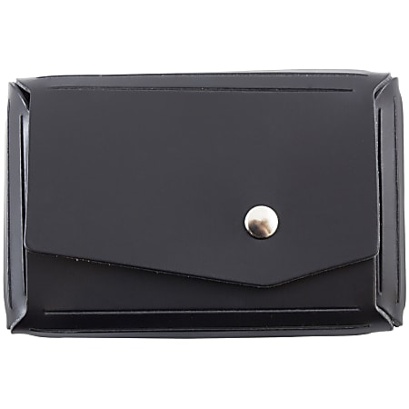 JAM Paper® Leather Business Card Case, Angular Flap,