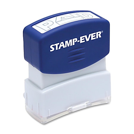 Stamp-Ever Pre-inked Blue Paid Stamp - Message Stamp - "PAID" - 0.56" Impression Width x 1.69" Impression Length - 50000 Impression(s) - Blue - 1 Each