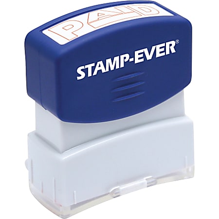 Stamp-Ever Pre-inked Red Paid Stamp - Message Stamp - "PAID" - 0.56" Impression Width x 1.69" Impression Length - 50000 Impression(s) - Red - 1 Each