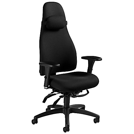 Global® Obusforme High-Back Multi-Tilter Executive Chair, 53 1/2"H x 23 1/2"W x 23"D, Asphalt