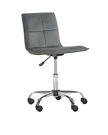 Linon Home Decor Products Marin Fabric Mid-Back Home Office Chair, Gray/Silver