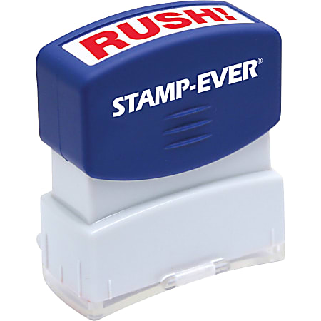 Stamp-Ever Pre-Inked One-Clear Rush! Stamp - Message Stamp - "RUSH" - 0.56" Impression Width x 1.69" Impression Length - 50000 Impression(s) - Red - 1 Each