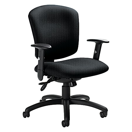 Global® Supra X™ Mid-Back Multi-Tilter Chair, 38 1/2"H x 25 1/2"W x 23"D, Graphite/Black