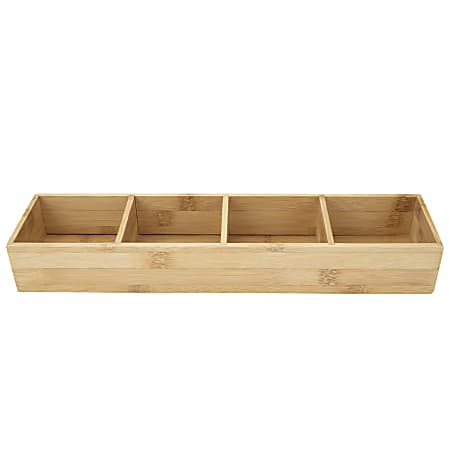 Mind Reader 4-Section Bamboo Organizer, Brown