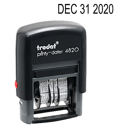 U.S. Stamp & Sign Self-Inking Date Stamp, 3/8" x 1 5/8" Impression, 70% Recycled, Black