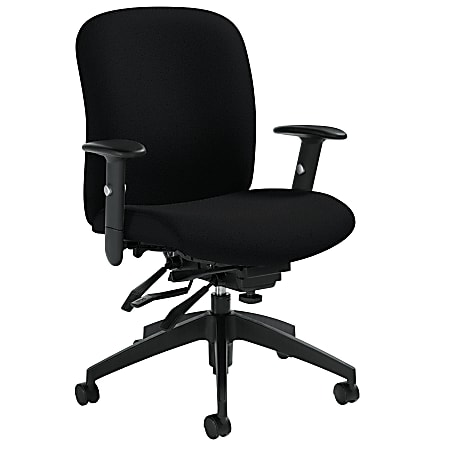 Global® Truform Medium-Back Multi-Tilter Adjustable Chair, 38 1/2"H x 26"W x 25"D, Black