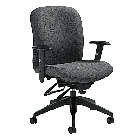 Global® Truform Medium-Back Multi-Tilter Adjustable Chair, 38 1/2"H x 26"W x 25"D, Graphite