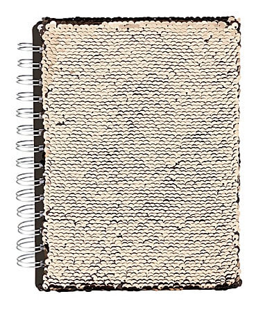 Office Depot® Brand Reversible Sequins Notebook, 6 1/2" x 8", 1 Subject, 180 Pages (90 Sheets), Rose Gold