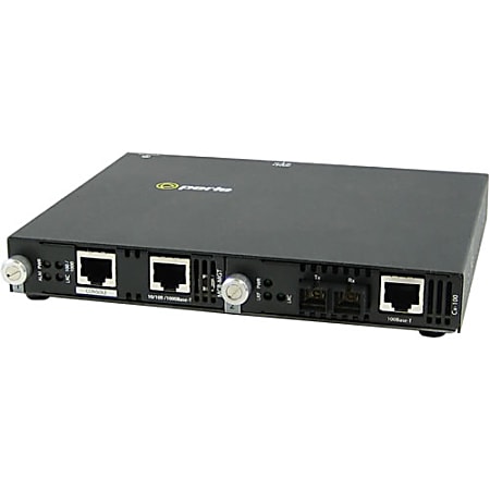 Perle SMI-100-S2SC120 Media Converter - 2 x Network (RJ-45) - 1 x SC Ports - Management Port - 100Base-ZX, 100Base-TX - External, Rail-mountable, Rack-mountable, Wall Mountable