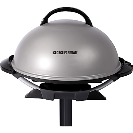 George Foreman IndoorOutdoor 15 Serving Domed Electric Grill Silver 2 Sq.  ft. Cooking Area Electric Freestanding IndoorOutdoor Silver - Office Depot