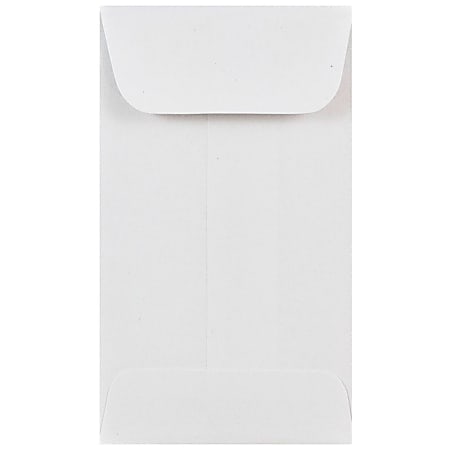 JAM PAPER® #3 Coin Business Commercial Envelopes, 2 1/2" x 4 1/4", White, Pack Of 25