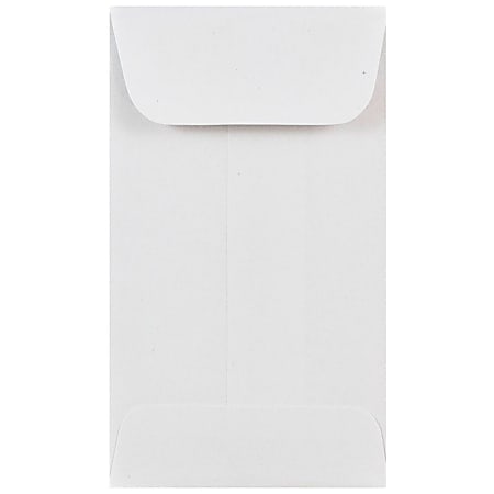 JAM PAPER® #3 Coin Business Commercial Envelopes, 2 1/2" x 4 1/4", White, Pack Of 25