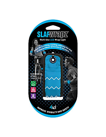 4ID Slap Wrapz LED Light-Up Slap Bracelet, 8"H x 4"W x 1"D, Blue