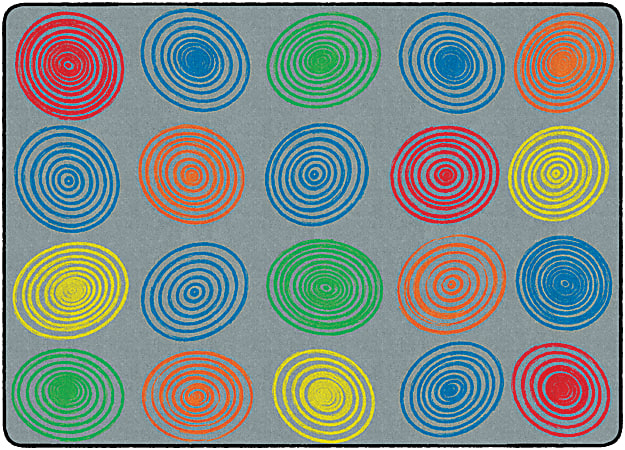Flagship Carpets Circles Rug, Rectangle, 6' x 8' 4", Gray/Multicolor