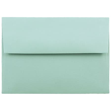 JAM Paper® Booklet Invitation Envelopes, A2, Gummed Seal, Aqua, Pack Of 25