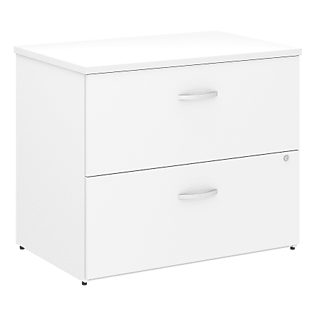 Bush Business Furniture Studio C 35-3/4"W x 23-3/8"D Lateral 2-Drawer File Cabinet, White, Standard Delivery