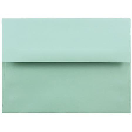 JAM Paper® Booklet Invitation Envelopes, A6, Gummed Seal, Aqua Blue, Pack Of 25
