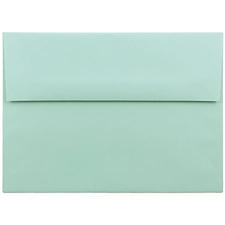 JAM Paper® Booklet Invitation Envelopes, A7, Gummed Seal, Aqua Blue, Pack Of 25