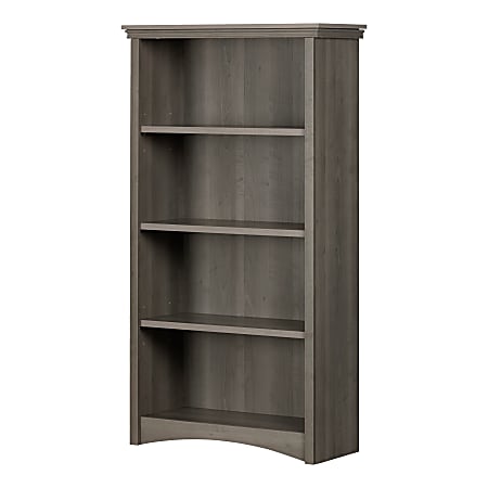 South Shore Gascony 57-3/4"H 4-Shelf Bookcase, Gray Maple