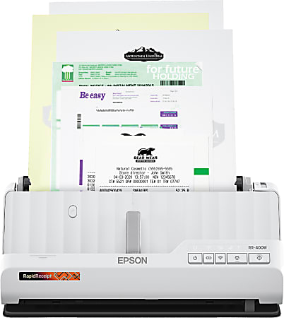 Epson® RapidReceipt Wireless Compact Desktop Receipt And Document Scanner, RR-400W