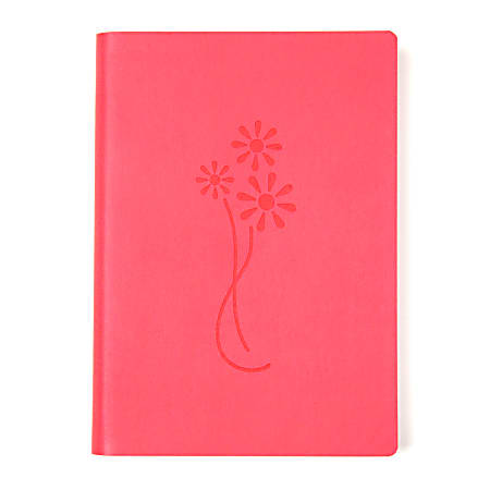 Eccolo Embossed Faux-Leather Journal, 5" x 7", Fuchsia