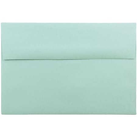 JAM Paper® Booklet Invitation Envelopes, A8, Gummed Seal, Aqua Blue, Pack Of 25