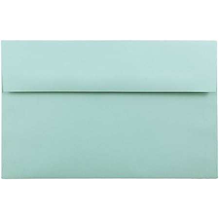 JAM Paper® Booklet Invitation Envelopes, A10, Gummed Seal, Aqua, Pack Of 25