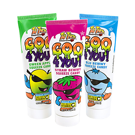 Too Tarts Goo 4 You Squeeze Candy, Assorted Flavors, 1 Oz, Pack Of 12