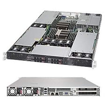 Supermicro SuperServer 1028GR-TRT Barebone System - 1U Rack-mountable - Intel C612 Express Chipset - Socket LGA 2011-v3 - 2 x Processor Support - Black - 1 TB DDR4 SDRAM DDR4-2133/PC4-17000 Maximum RAM Support - Serial ATA/600 RAID Supported Controller