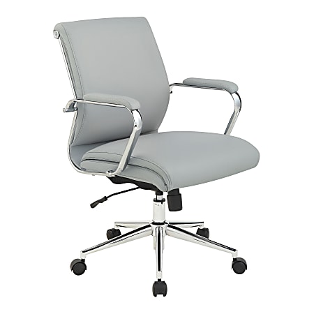 Office Star™ Dillon Ergonomic Fabric Mid-Back Manager’s Chair, Steel/Chrome