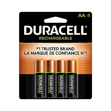 Duracell Rechargeable AA Batteries Pack Of 4 - Office Depot