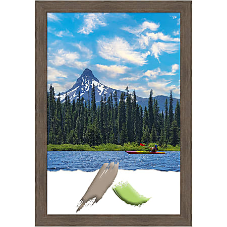 Amanti Art Hardwood Mocha Picture Frame, 23" x 33", Matted For 20" x 30"