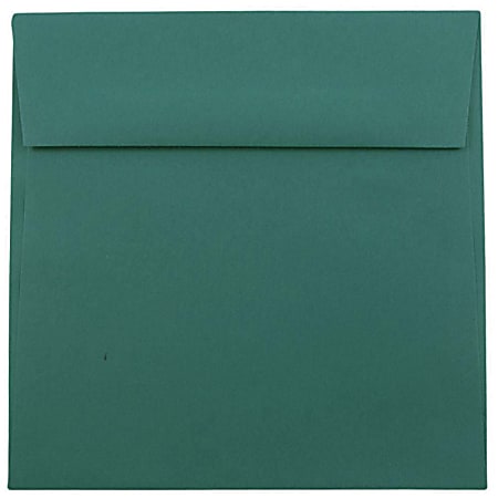 JAM Paper® Color Square Invitation Envelopes, 8 1/2" x 8 1/2", Gummed Seal, Teal, Pack Of 25