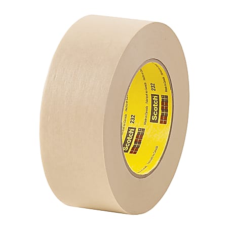 3M™ 232 Masking Tape, 1/2" x 60 Yd., Tan, Case Of 72