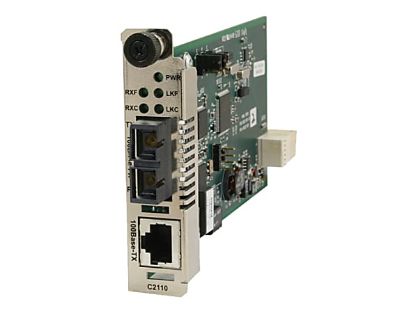 Transition Networks C2110 Series - Fiber media converter - 100Mb LAN - 100Base-FX, 100Base-TX - RJ-45 / LC multi-mode - up to 1.2 miles - 1300 nm