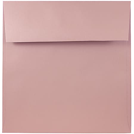 JAM Paper® Color Square Invitation Envelopes, 8 1/2" x 8 1/2", Gummed Seal, Baby Pink, Pack Of 25