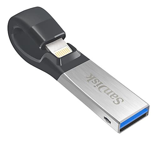 SanDisk® iXpand Flash Drive, USB 3.0, 64GB, Gray