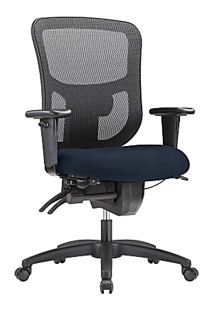 WorkPro® 9500XL Series Big & Tall Ergonomic Mesh/Antimicrobial Vinyl Mid-Back Chair, Black/Navy, BIFMA Compliant