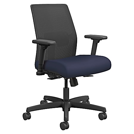 HON® Ignition 2.0 Mesh Task Chair, Synchro-Tilt Control With Seat Slider, Black/Navy