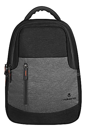 Volkano Breeze Backpack With 15.6" Laptop Compartment, Black/Gray